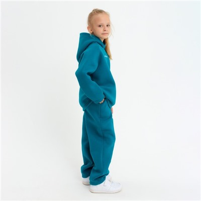 Костюм детский (худи, брюки) MINAKU: Basic Line KIDS, oversize, цвет изумруд, рост 104