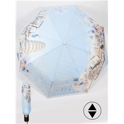 Зонт женский ТриСлона-L 3850 С,  R=58см,  суперавт;  8спиц,  3слож,  набивной панорамный "Эпонж",  Европа 248444