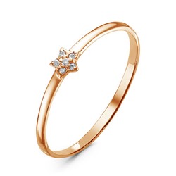Позолоченное кольцо со звездочкой -  1026 - п
