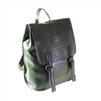 Модная сумочка-рюкзак Avada_Demaris из натуральной кожи бутылочного цвета.
