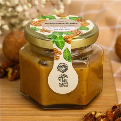 Кремовый мёд ORGANIC,с грецким орехом, 120 г.