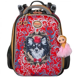 Школьный Рюкзак Across с собачкой черно-красный ACR18-192A-8
