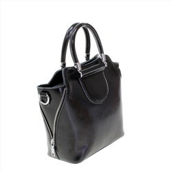 Стильная женская сумочка Lacon_Doble из натуральной кожи черного цвета.
