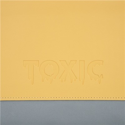 Сумка шоппер с карманом"TOXIC", серый цвет, 40*35см