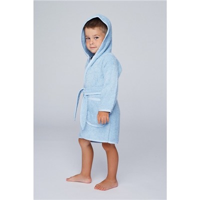 Халат махровый для мальчика, рост 104-110 см, цвет голубой