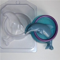 Форма для мыла пластиковая (Ж) - Дельфин в обруче