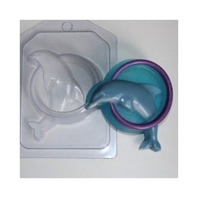 Форма для мыла пластиковая (Ж) - Дельфин в обруче