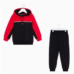Костюм детский (толстовка, брюки), цвет красный/чёрный МИКС, рост 98 см (3)